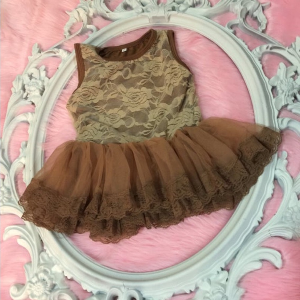 Chocolate Lace Tutu Dress